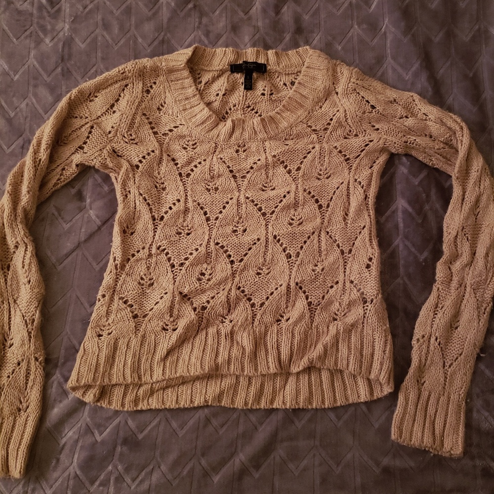 Crocheted tan sweater